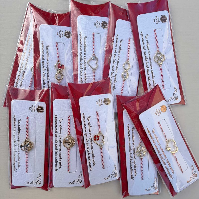 Display Brățară Gold Plated Alpha-Shiny Red White - imagine 2